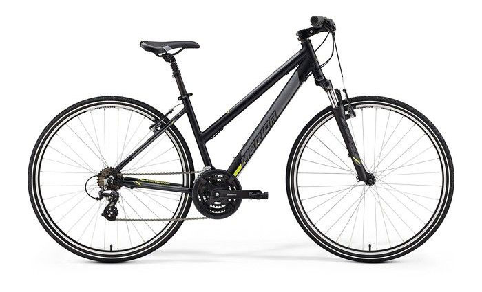 Xe đạp Merida Crossway 10 Women's Hybrid Bike Matt Black/Yellow (2019)